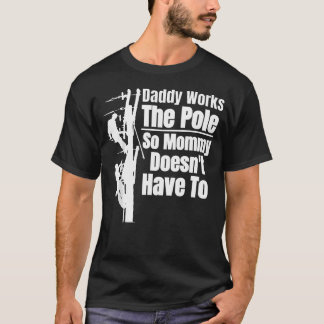 Camiseta Pai Engraçado Equipamento de Lineman Elétrico Mari