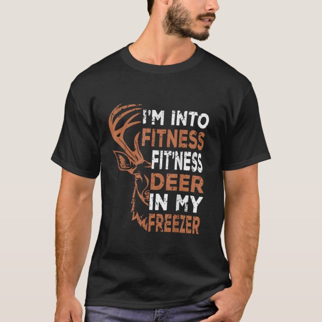 Camiseta Pai Engraçado Estou na Malhação Deer Freezer Hun (Frente)