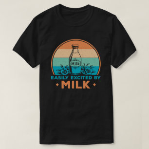 Camiseta Pai Engraçado Facilmente Animado Por Leite Pôr do