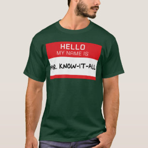 Camiseta Pai engraçado marido irmão design Sr. Sei Tudo bo