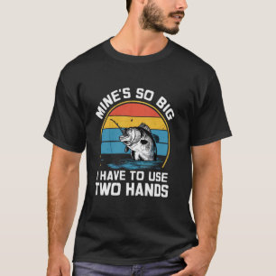 Camiseta Pai engraçado pescando meu grande uso duas mãos Ba