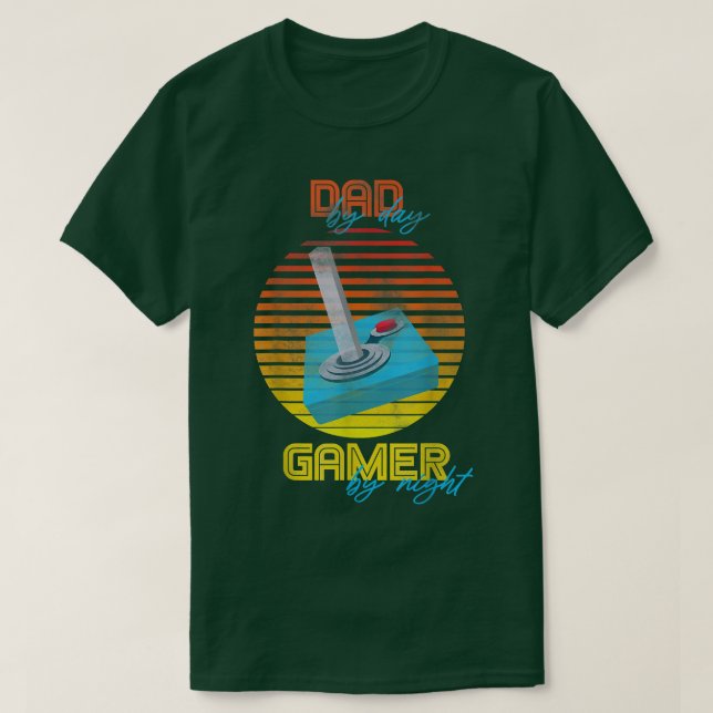 Camiseta Pai Engraçado Por Jogador Da Noite Jogando Pai Do  (Frente do Design)