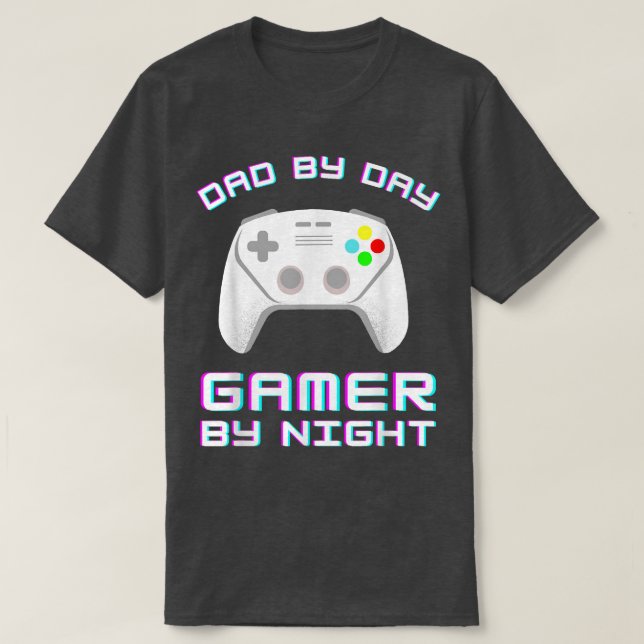 Camiseta Pai Engraçado Por Jogador De Jogos Noturnos (Frente do Design)