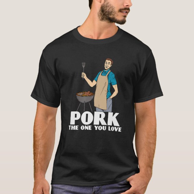 Camiseta Pai Engraçado - Porco Aquele Que Você Ama O CHURRA (Frente)