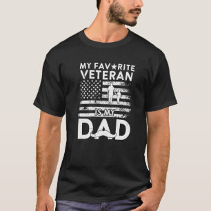 Camiseta Pai Engraçado Veterano Meu Veterano Favorito É Meu