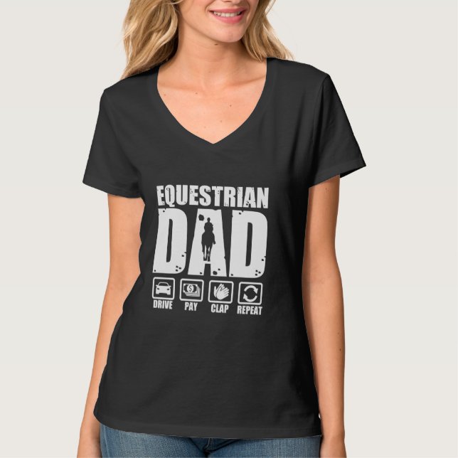 Camiseta Pai Equestre Engraçado Cavaleiro Cavaleiro Padre H (Frente)