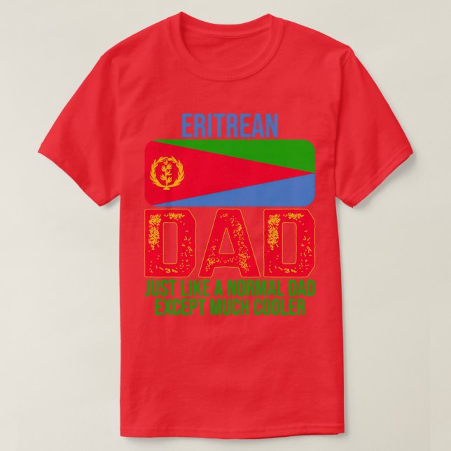 Camiseta Pai Eritreia de Bandeira Design para Dia de os pai (Frente do Design)
