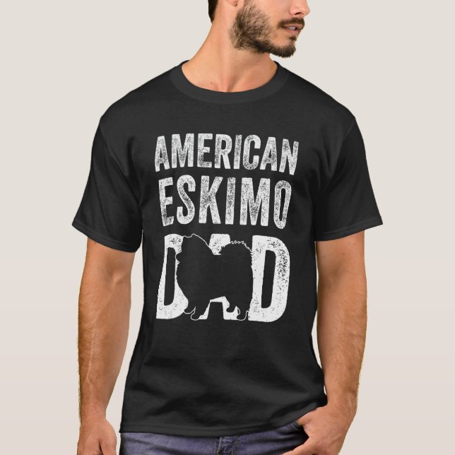 Camiseta Pai Eskimo-Americano Papa Dia de os pais Si (Frente)