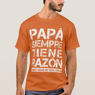 Camiseta Pai Espanhol Da Filha Filho Da Família Do Dia Pai