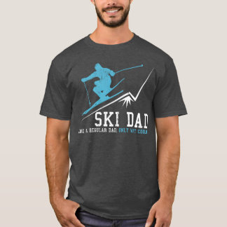 Camiseta Pai esquiador divertido esportes de inverno Pai es