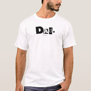 Camiseta Pai Estabeleceu Ano Custom Moderno e Negrito