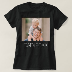 Camiseta Pai Estabeleceu Foto de Script Moderno