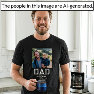 Camiseta Pai Estabeleceu Foto de Tipografia Negrito