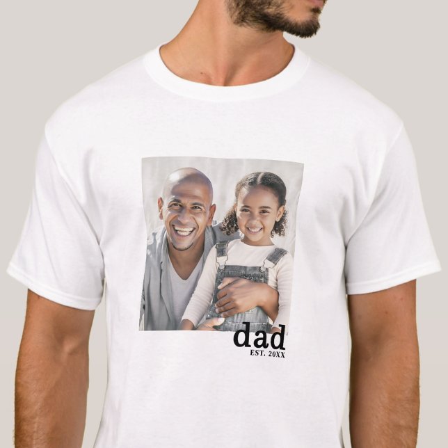 Camiseta Pai Estabeleceu Foto Personalizada (Dad Established Personalized Photo T-Shirt)