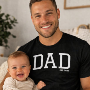 Camiseta Pai Estabeleceu o Dia dos Pais Customizável Anual