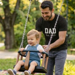 Camiseta Pai Estabelecido Branco Preto Ousado