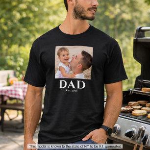 Camiseta Pai Estabelecido Foto Dia dos Pais Preto