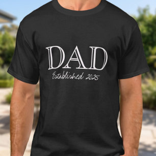Camiseta Pai Estabelecido Negrito Texto Branco Preto