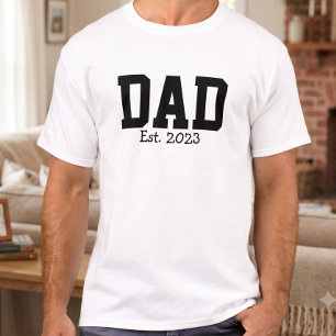 Camiseta Pai Estabelecido Negro Branco Ousado