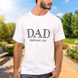 Camiseta Pai Estabelecido Preto Branco Ousado