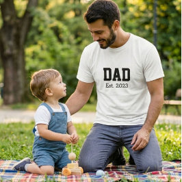 Camiseta Pai Estabelecido Preto Branco Ousado