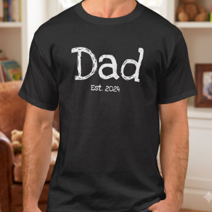 Camiseta Pai Estabelecido Texto Branco Negrito