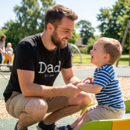Camiseta Pai Estabelecido Texto Branco Negrito