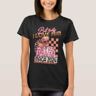 Camiseta Pai Eu Amo-Lo Maga 2024 Donald Trump Back 4th O