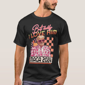 Camiseta Pai Eu Amo-Lo Maga 2024 Donald Trump Back 4th O