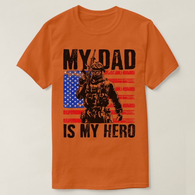 Camiseta Pai EUA Bandeira Dia de os pais 4 de julho (Frente do Design)