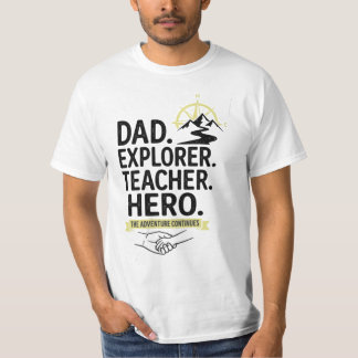 Camiseta Pai Explorador Professor Herói | Pai de A
