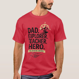 Camiseta Pai Explorador Professor Herói | Pai de A