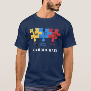 Camiseta Pai Familiar de Consciência do Autismo Personaliz