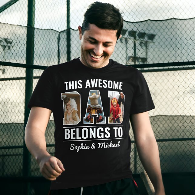 Camiseta Pai Fantástico Colagem Personalizada de Fotos e No (Criador carregado)