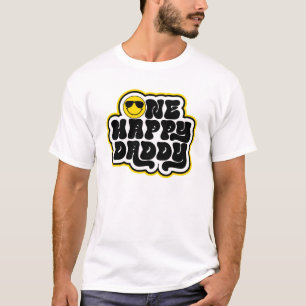 Camiseta Pai Feliz Retro Amarelo Preto