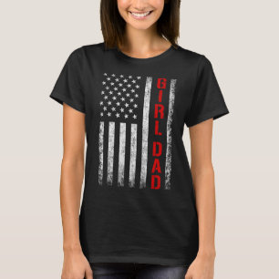 Camiseta Pai Filha Pai De Meninas Bandeira Dos EUA Dia Dos