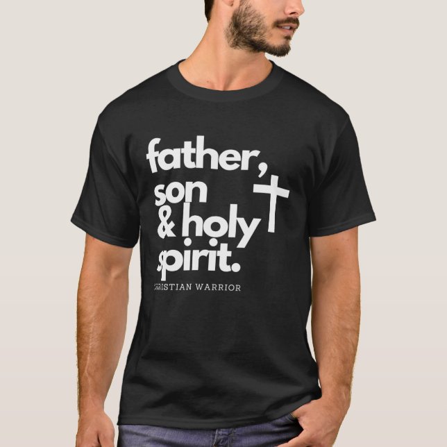 Camiseta Pai, Filho e Espírito Santo - Guerreiro Jesus Cruz (Frente)