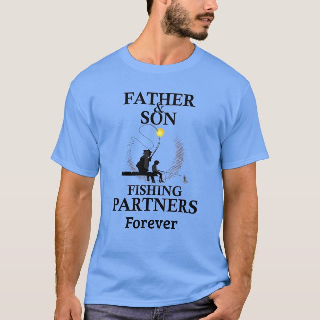 Camiseta Pai Filho — Parceiros De Pesca T-Shirt (Frente)