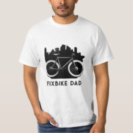 Camiseta Pai Fixbike. bicicleta negra para pais. Cavaleiro 