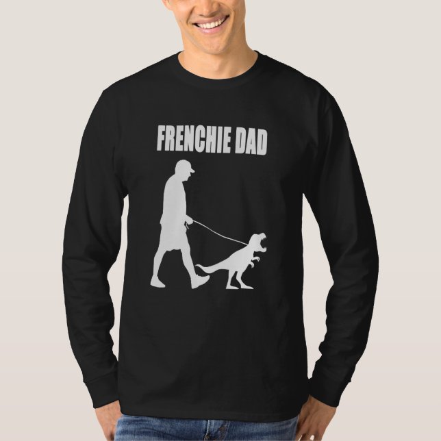 Camiseta Pai francês Trex Dinossaur Frenchie Dog Owne (Frente)