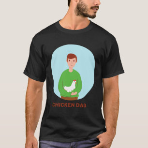 Camiseta Pai Galinha Galinha Galo Vermelho da Selva Ave Agr