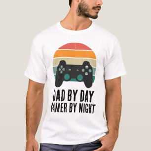 Camiseta Pai Gamer Dia dos Pais pôr do sol retrô Engraçad