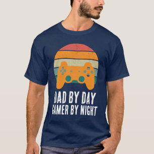 Camiseta Pai Gamer Dia dos Pais pôr do sol retrô Engraçad