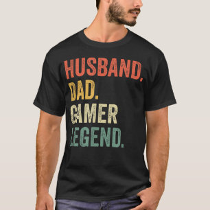 Camiseta Pai Gamer Divertido Marido Pai Lenda de Video Game