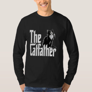 Camiseta Pai Gato Gordura De Gato Branco E Preto