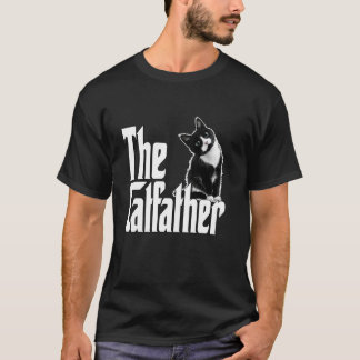 Camiseta Pai Gato O Padrinho do Gato Gato Preto e Branco Fo