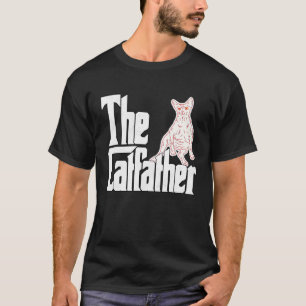 Camiseta Pai Gato O Padrinho do Gato Gato Sphynx Preguiçoso