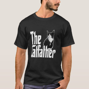 Camiseta Pai Gato O Padrinho do Gato Gordo Preto e Branco F