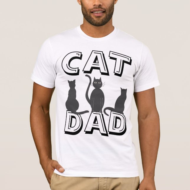 Camiseta PAI GATO, T-shirts De Gato (Frente)