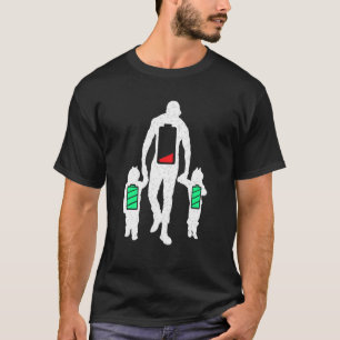 Camiseta Pai Gêmeo Carga de Cheio de Bateria Baixa